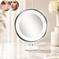 Espejo Luz Led Ventosa y Aumento x10 - 360º