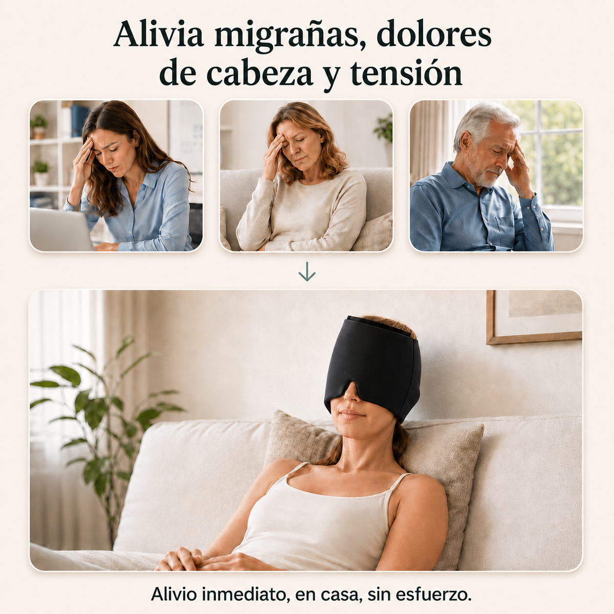 Comparación entre una compresa tradicional y la máscara térmica